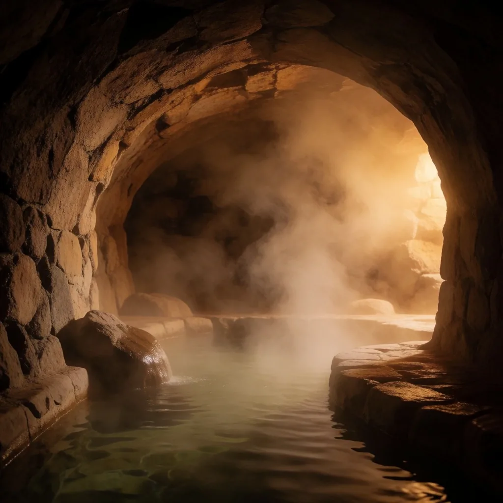 Grutas termales de Cacheuta con vapor mineral